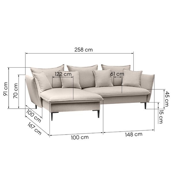 GLOSA | kampinė sofa