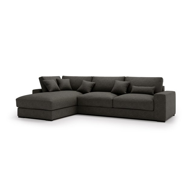 WILD | Kampinė sofa, 340x205 cm, antracito pilka