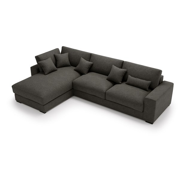 WILD | Kampinė sofa, 340x205 cm, antracito pilka