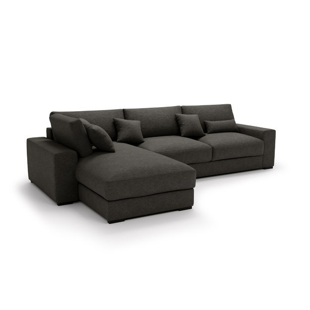 WILD | Kampinė sofa, 340x205 cm, antracito pilka