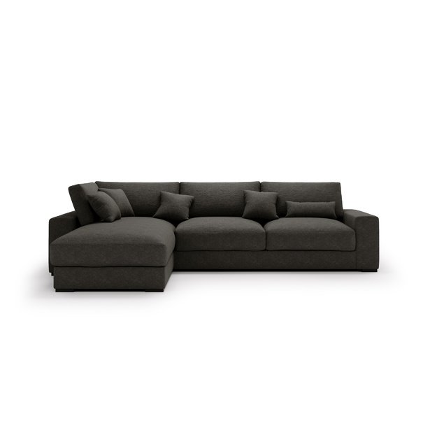 WILD | Kampinė sofa, 340x205 cm, antracito pilka