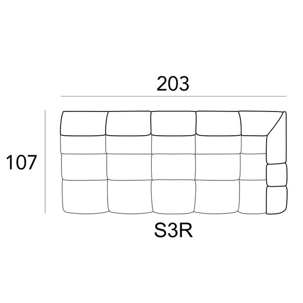 TRILLUM | Modulinė sofa, 406 cm, smėlio spalvos