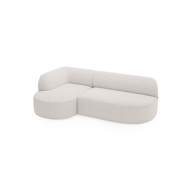 LEILA | Kampinė sofa, 218x156 cm, šviesi kreminė