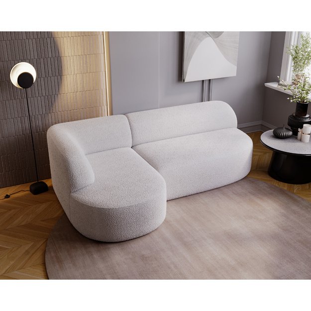 LEILA | Kampinė sofa, 218x156 cm, šviesi kreminė