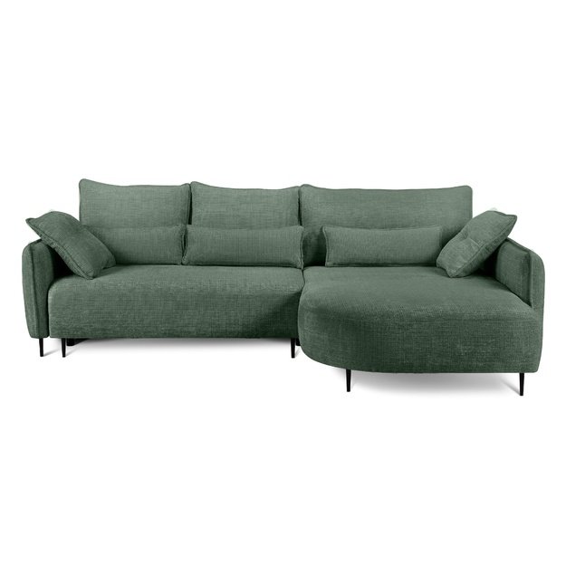 BERGA | kampinė sofa, 285x200 cm, žalia