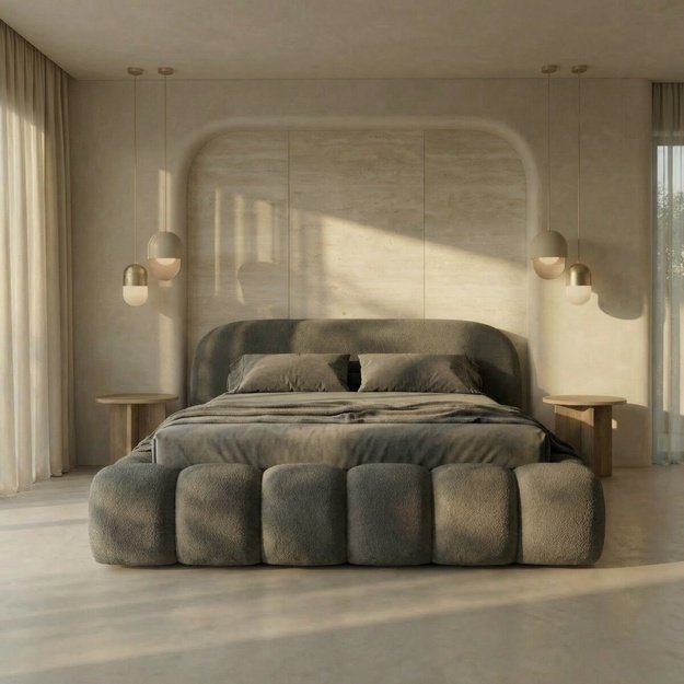 RONDELA | Lova, 140-200x200 cm, pilka