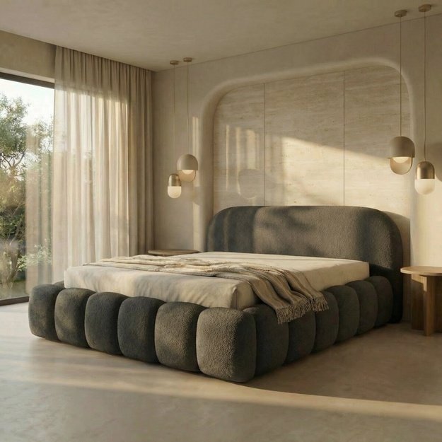 RONDELA | Lova, 140-200x200 cm, pilka