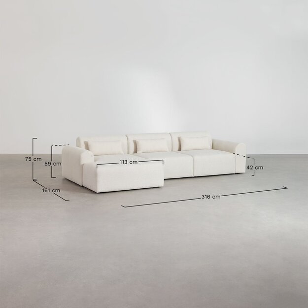 WADE | 3 dalių modulinė kampinė sofa