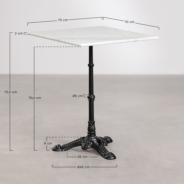 AZTERA | valgomojo stalas, 60x60/70x70 cm